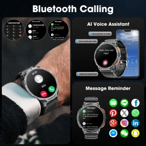 Smart Watch Karchilor Bluetooth Call 1.85 High-Definition Screen Fitness Sports Waterproof