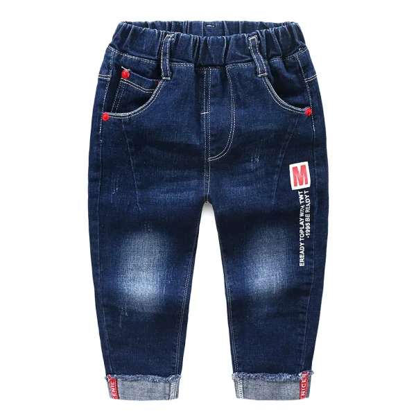Boy's Denim Spring Slim Jeans Stretch - Elastic Waist Pants 5-13 Y Kids - Image 4