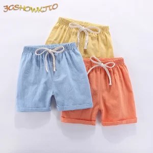 Boys Shorts 2-10 Yrs Candy Color - Beach Loose Shorts Casual Pants Comfortable Cotton & Linen