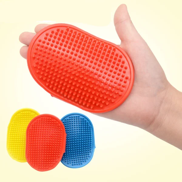 Pet Grooming = Massage Glove Dogs = Cats Rubber Bath Brush Environmental Protection Silicone Glove - Image 6