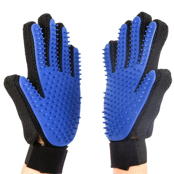 Pet Grooming = Massage Glove Dogs = Cats Rubber Bath Brush Environmental Protection Silicone Glove - Image 2