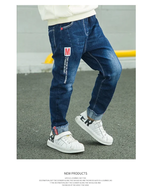 Boy's Denim Spring Slim Jeans Stretch - Elastic Waist Pants 5-13 Y Kids - Image 11