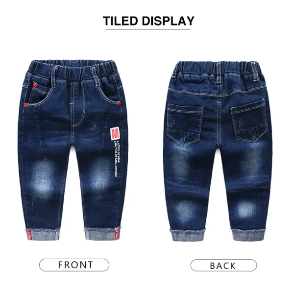 Boy's Denim Spring Slim Jeans Stretch - Elastic Waist Pants 5-13 Y Kids - Image 12