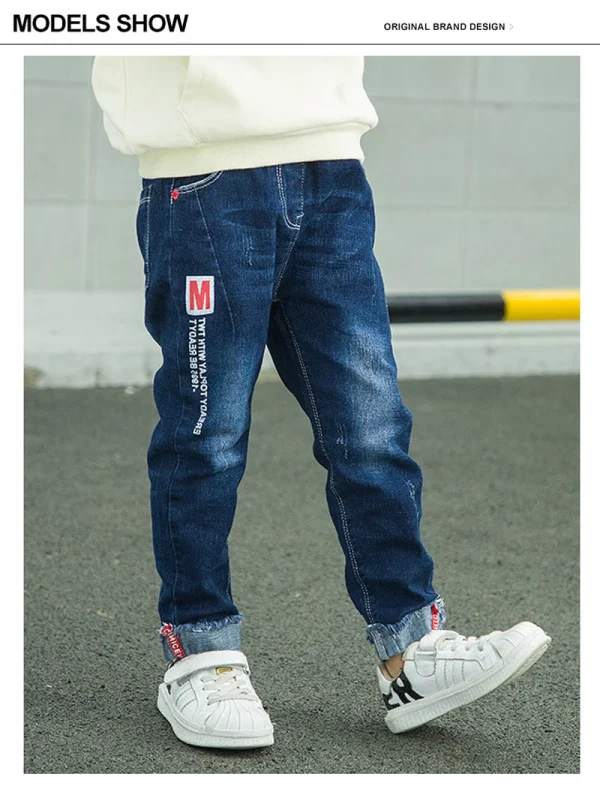 Boy's Denim Spring Slim Jeans Stretch - Elastic Waist Pants 5-13 Y Kids - Image 8