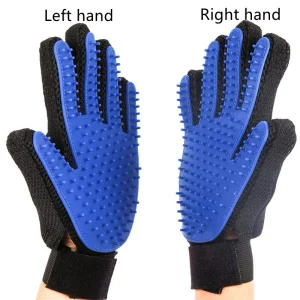 Pet Grooming = Massage Glove Dogs = Cats Rubber Bath Brush Environmental Protection Silicone Glove