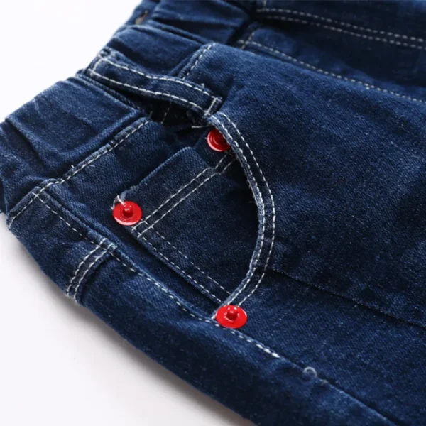 Boy's Denim Spring Slim Jeans Stretch - Elastic Waist Pants 5-13 Y Kids - Image 5