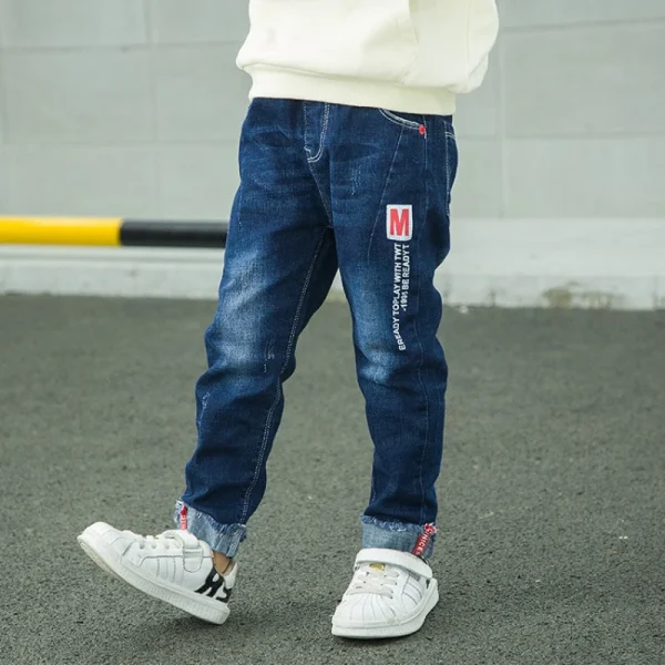 Boy's Denim Spring Slim Jeans Stretch - Elastic Waist Pants 5-13 Y Kids - Image 7