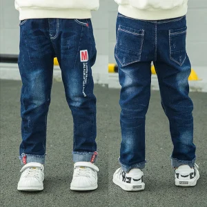 Boy's Denim Spring Slim Jeans Stretch - Elastic Waist Pants 5-13 Y Kids