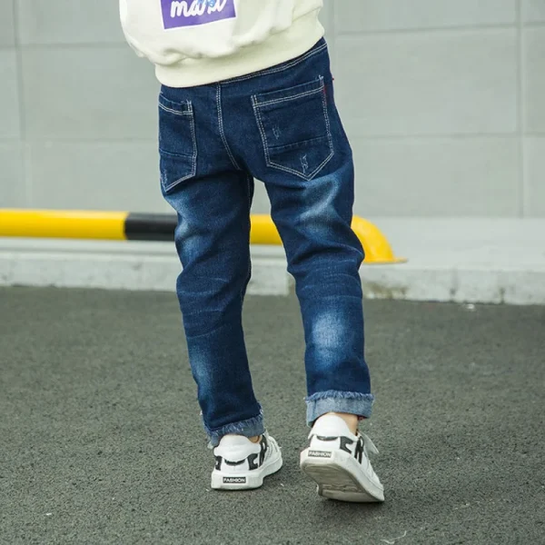 Boy's Denim Spring Slim Jeans Stretch - Elastic Waist Pants 5-13 Y Kids - Image 3