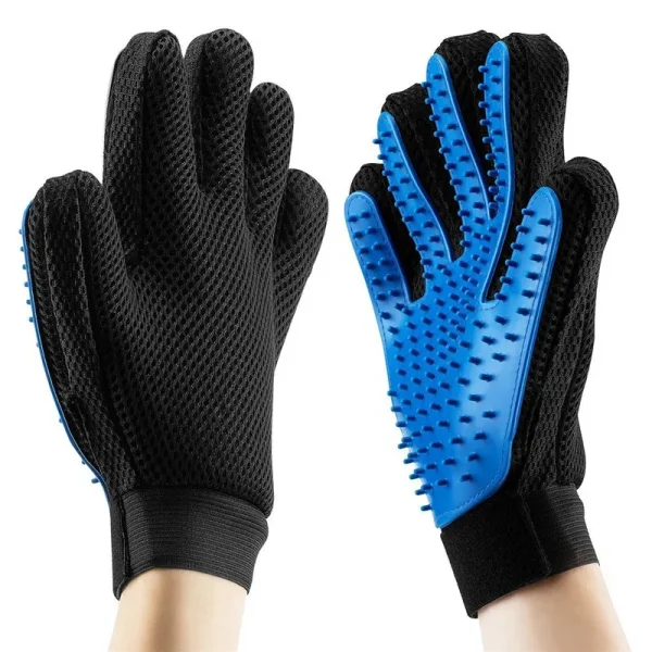 Pet Grooming = Massage Glove Dogs = Cats Rubber Bath Brush Environmental Protection Silicone Glove - Image 3