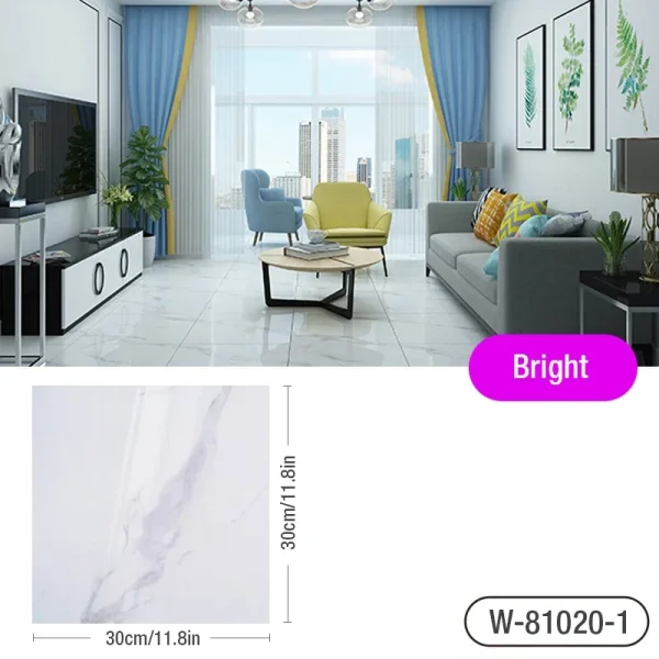 Simulated Thick Marble Tile Floor Sticker PVC Waterproof Self-adhesive Living room Toilet Kitchen Home Floor Decor Wall sticker - Image 13