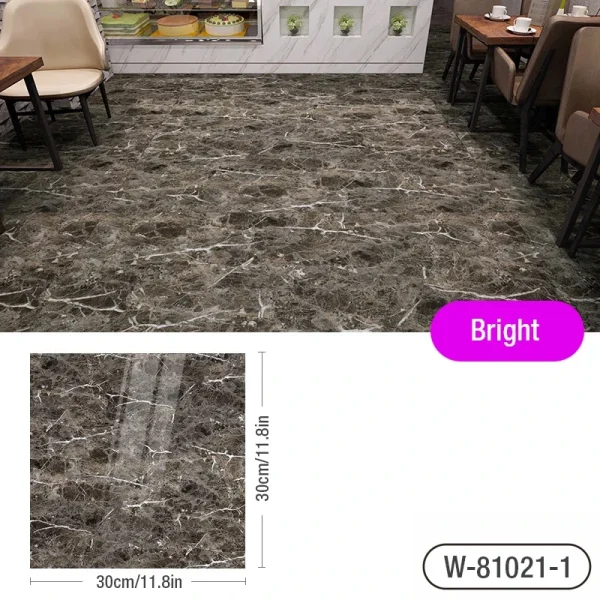 Simulated Thick Marble Tile Floor Sticker PVC Waterproof Self-adhesive Living room Toilet Kitchen Home Floor Decor Wall sticker - Image 16