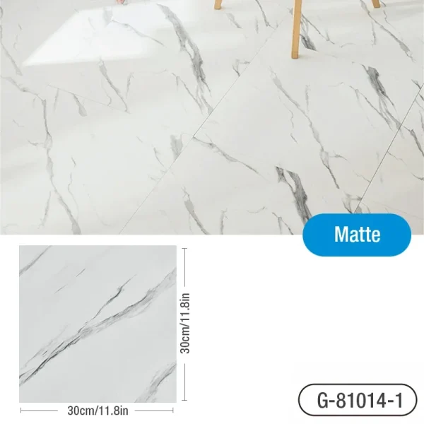 Simulated Thick Marble Tile Floor Sticker PVC Waterproof Self-adhesive Living room Toilet Kitchen Home Floor Decor Wall sticker - Image 2