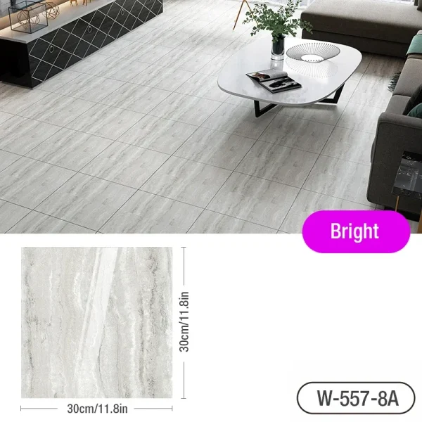 Simulated Thick Marble Tile Floor Sticker PVC Waterproof Self-adhesive Living room Toilet Kitchen Home Floor Decor Wall sticker - Image 12