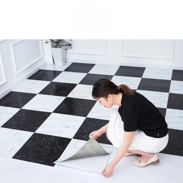 Simulated Thick Marble Tile Floor Sticker PVC Waterproof Self-adhesive Living room Toilet Kitchen Home Floor Decor Wall sticker - Image 25