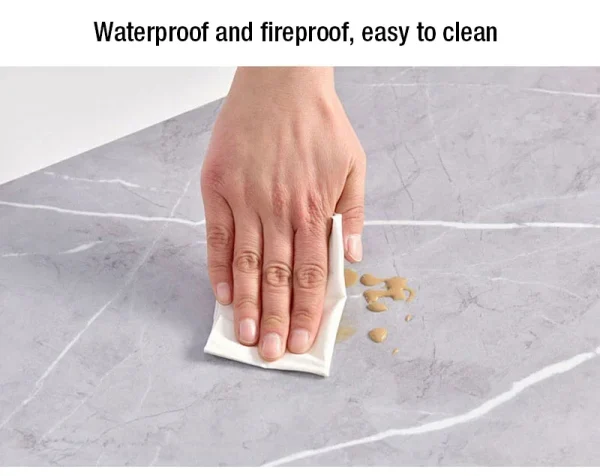 Simulated Thick Marble Tile Floor Sticker PVC Waterproof Self-adhesive Living room Toilet Kitchen Home Floor Decor Wall sticker - Image 30