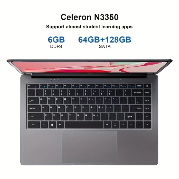 14 Inch Laptop Intel Celeron N3350 6GB RAM 64GB+128GB SSD Windows 10 - Image 4