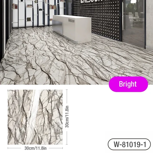 Simulated Thick Marble Tile Floor Sticker PVC Waterproof Self-adhesive Living room Toilet Kitchen Home Floor Decor Wall sticker - Image 9