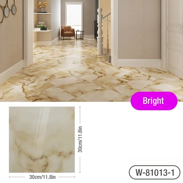 Simulated Thick Marble Tile Floor Sticker PVC Waterproof Self-adhesive Living room Toilet Kitchen Home Floor Decor Wall sticker - Image 10
