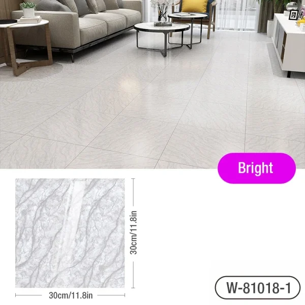Simulated Thick Marble Tile Floor Sticker PVC Waterproof Self-adhesive Living room Toilet Kitchen Home Floor Decor Wall sticker - Image 7