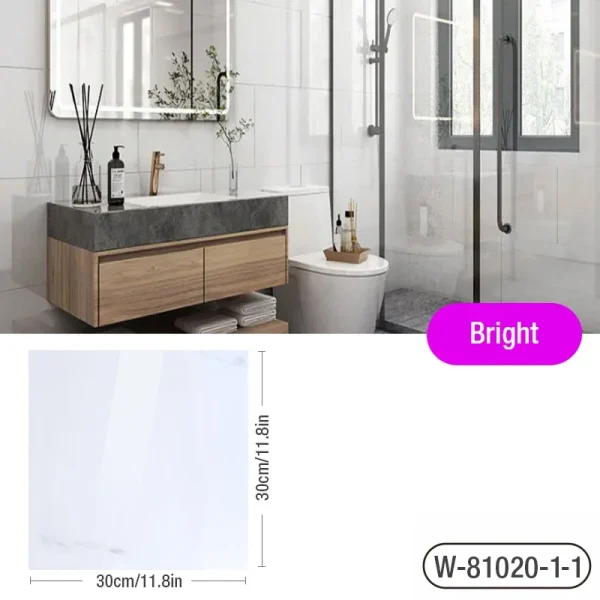 Simulated Thick Marble Tile Floor Sticker PVC Waterproof Self-adhesive Living room Toilet Kitchen Home Floor Decor Wall sticker - Image 8
