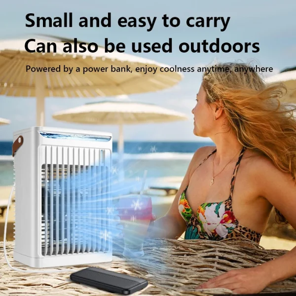 Air Cooling Unit Portable with Fan - offers 7 Colors of LED Night Light 6.8L Water Tank 5 Speeds Energy Saving for Home Office Bedroom - Image 4