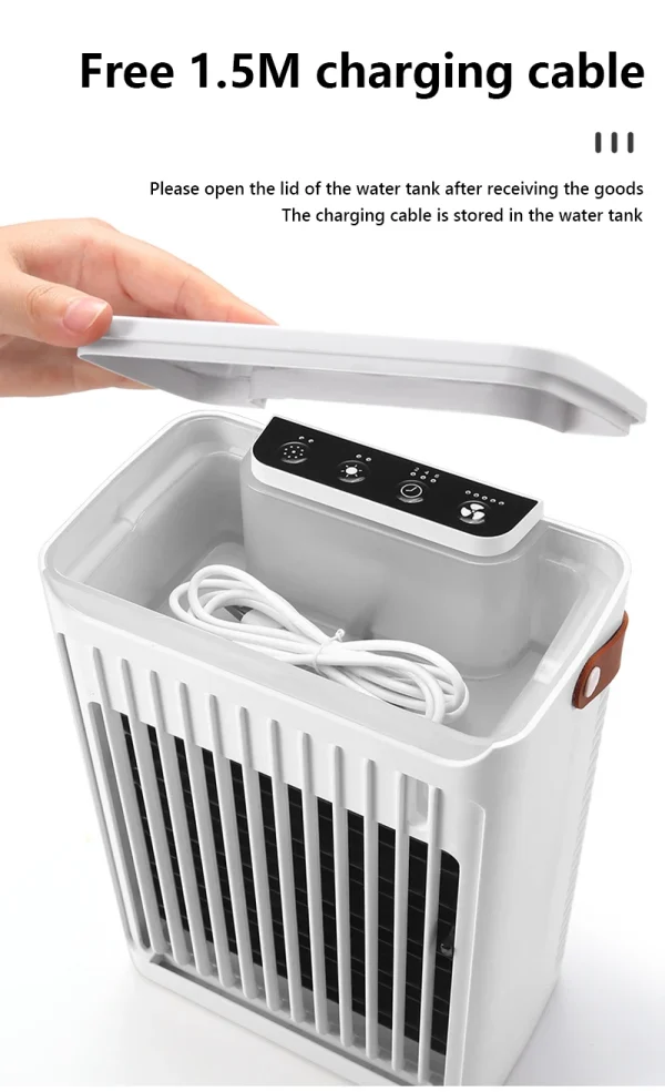 Air Cooling Unit Portable with Fan - offers 7 Colors of LED Night Light 6.8L Water Tank 5 Speeds Energy Saving for Home Office Bedroom - Image 15
