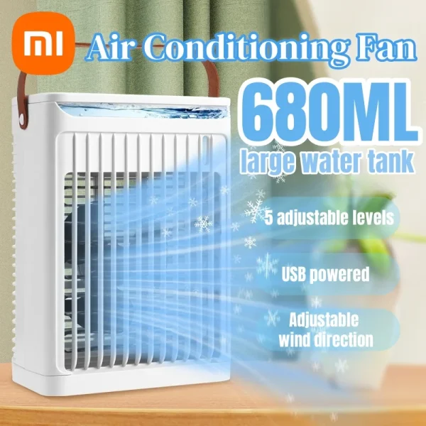 Air Cooling Unit Portable with Fan - offers 7 Colors of LED Night Light 6.8L Water Tank 5 Speeds Energy Saving for Home Office Bedroom - Image 2