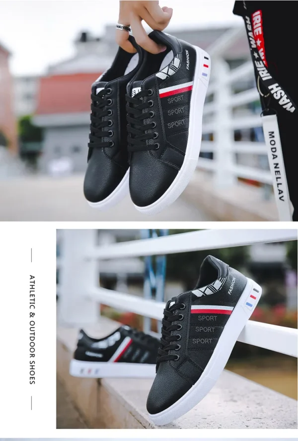 Men Casual Shoe - Comfortable Flat Vulcanized Sneakers Summer Autumn Leisure Leather - Image 22