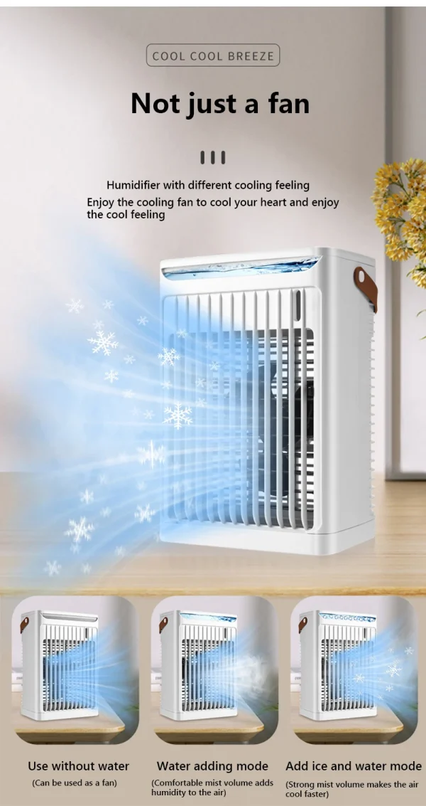 Air Cooling Unit Portable with Fan - offers 7 Colors of LED Night Light 6.8L Water Tank 5 Speeds Energy Saving for Home Office Bedroom - Image 16