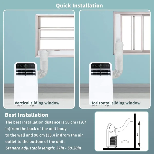 8,000 BTU Portable Air Conditioner, AC Unit with Built-in Cool, Dehumidifier & Fan Modes for Room up to 200 sq.ft - Image 6