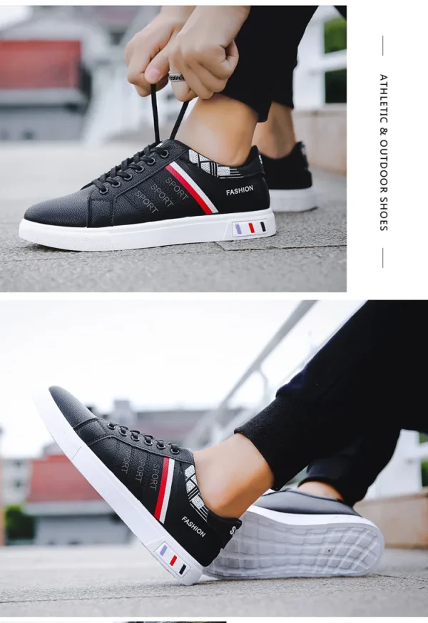 Men Casual Shoe - Comfortable Flat Vulcanized Sneakers Summer Autumn Leisure Leather - Image 24