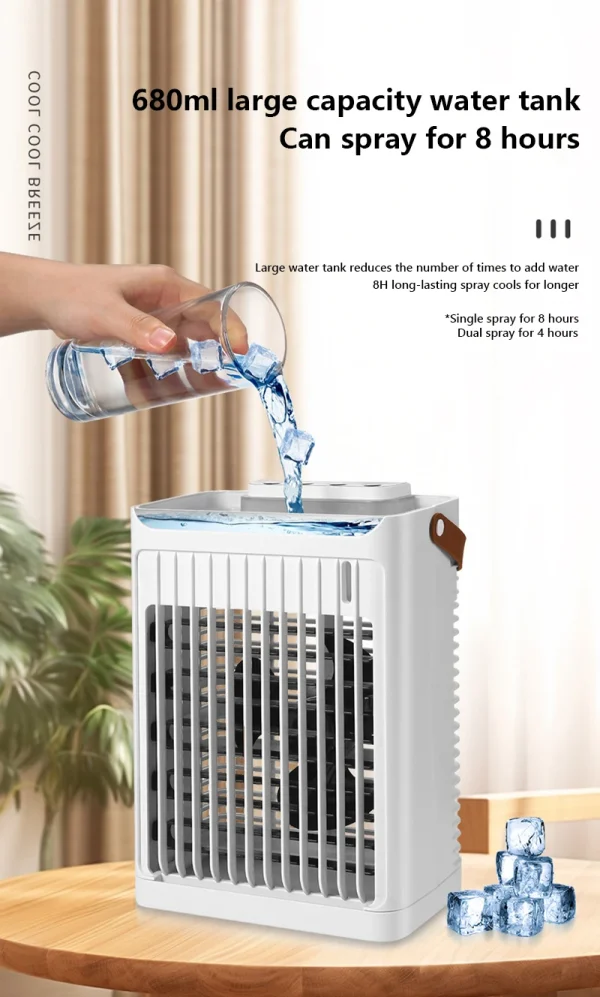 Air Cooling Unit Portable with Fan - offers 7 Colors of LED Night Light 6.8L Water Tank 5 Speeds Energy Saving for Home Office Bedroom