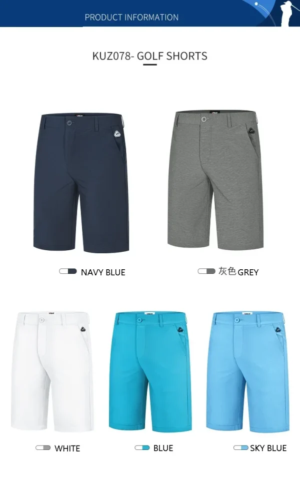 Men's Golf Shorts Solid Colors Breathable - Image 20