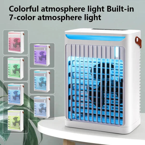 Air Cooling Unit Portable with Fan - offers 7 Colors of LED Night Light 6.8L Water Tank 5 Speeds Energy Saving for Home Office Bedroom - Image 6