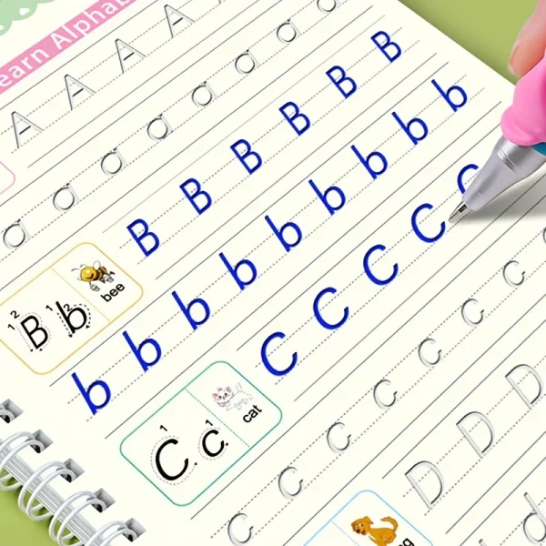 4pcs/set Reusable Children 3D Copybook for Calligraphy Numbers Handwriting Math Learning Book - Image 14