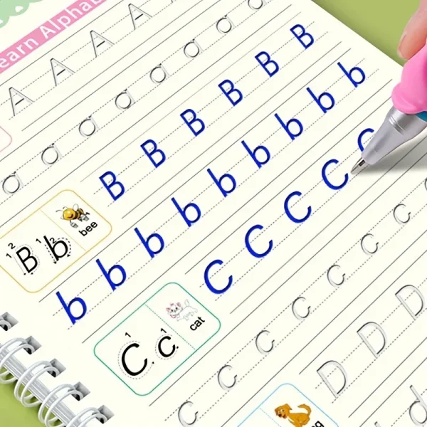 4pcs/set Reusable Children 3D Copybook for Calligraphy Numbers Handwriting Math Learning Book - Image 7