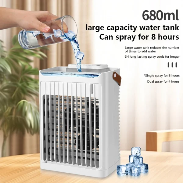 Air Cooling Unit Portable with Fan - offers 7 Colors of LED Night Light 6.8L Water Tank 5 Speeds Energy Saving for Home Office Bedroom - Image 5