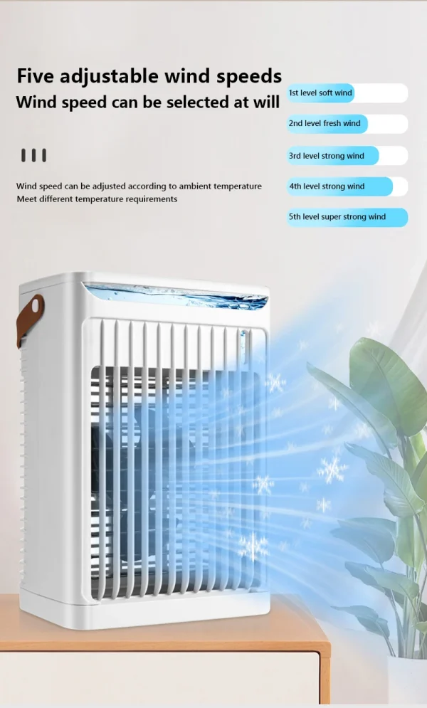 Air Cooling Unit Portable with Fan - offers 7 Colors of LED Night Light 6.8L Water Tank 5 Speeds Energy Saving for Home Office Bedroom - Image 17