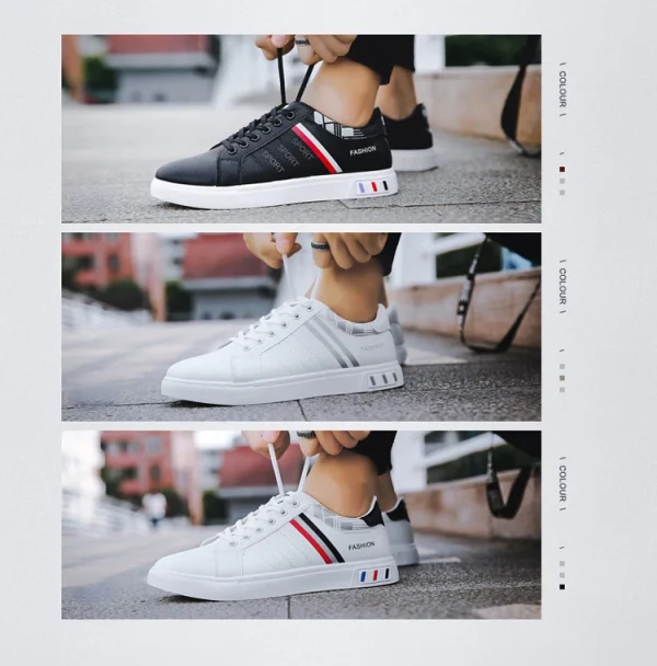 Men Casual Shoe - Comfortable Flat Vulcanized Sneakers Summer Autumn Leisure Leather