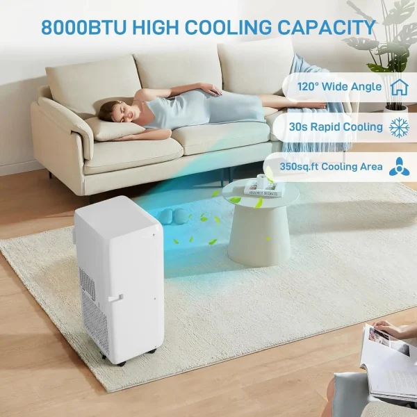 10000 Btu Portable Air Conditioner - 24H Timer Cools up to 450 sq.ft - Remote Control Window Exhaust Kit included