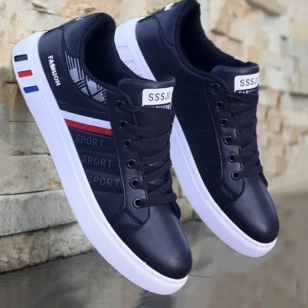 Men Casual Shoe - Comfortable Flat Vulcanized Sneakers Summer Autumn Leisure Leather - Image 4