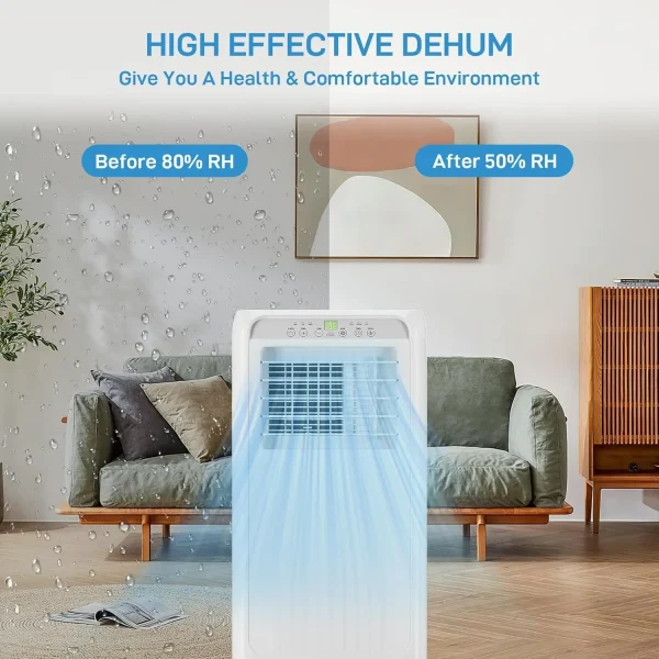 10000 Btu Portable Air Conditioner - 24H Timer Cools up to 450 sq.ft - Remote Control Window Exhaust Kit included - Image 8