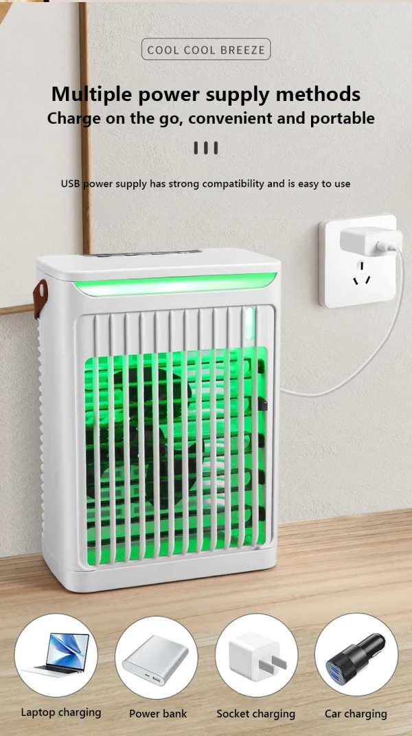Air Cooling Unit Portable with Fan - offers 7 Colors of LED Night Light 6.8L Water Tank 5 Speeds Energy Saving for Home Office Bedroom - Image 11