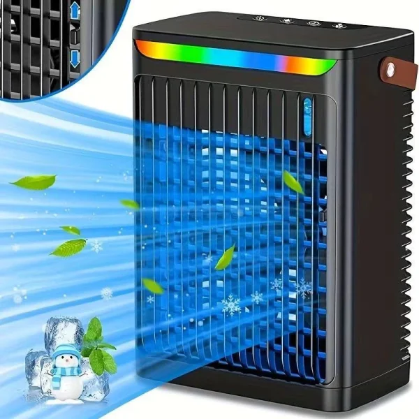 Air Cooling Unit Portable with Fan - offers 7 Colors of LED Night Light 6.8L Water Tank 5 Speeds Energy Saving for Home Office Bedroom - Image 9